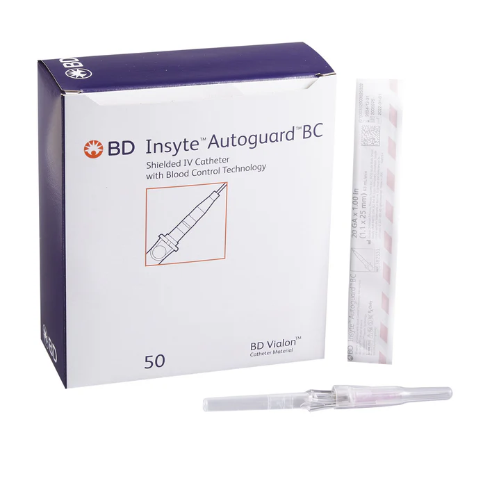 BD Insyte Autoguard™ Shielded IV Catheter, 20G x 1", With Blood Control Technology