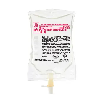 ICU 20 mEq Potassium Chloride in Water for Injection, 100 mL, USP