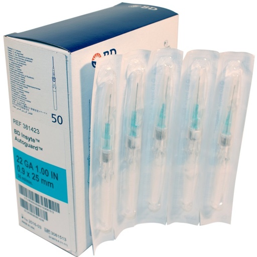 [2123203] BD Insyte Autoguard™ Shielded IV Catheter, 22G x 1"	