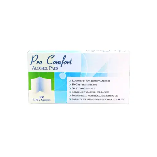 [4447901] Pro Comfort Alcohol Pads 2-ply, 70% Isopropyl Alcohol 100 per box 