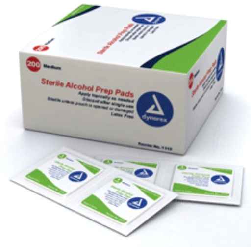 [4439601] Dynarex Alcohol Prep Pad, Medium, Sterile